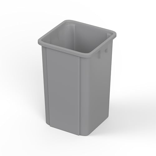 Image of 19 Gallon Gray Square Commercial Trash Garbage Can | Outdoor Office Restaurant School Kitchen
