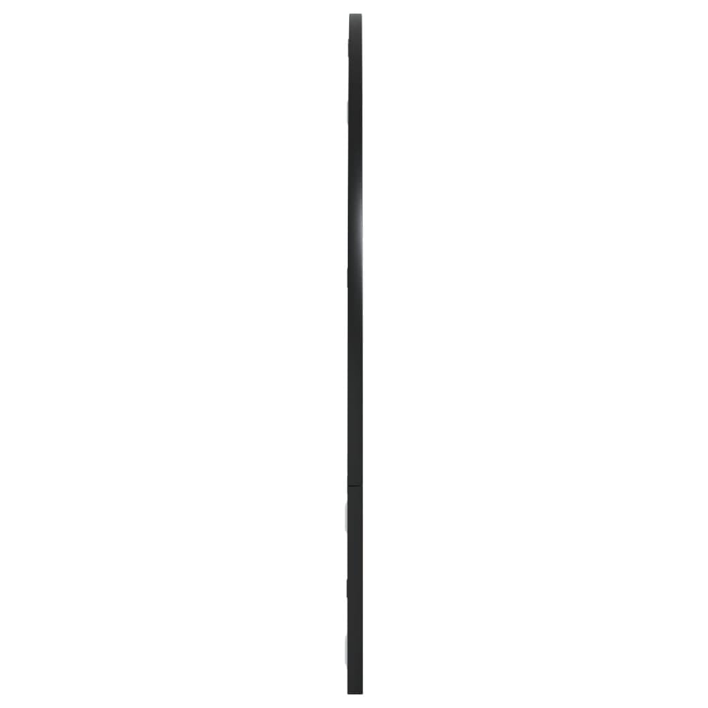 Wandspiegel Schwarz 100x70 cm Gewölbt Eisen mit Facettenschliff Rahmen, Wandmontage für Badezimmer Schlafzimmer Wohnzimmer Diele, Vintage Deko für Styling Makeup Rasur