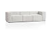Produktbild Genua Modular Sofa 3-Sitzer, individuell kombinierbare Wohnlandschaft bestehend aus Sitzelement mit Armteil links und rechts + Sitzelement ohne Armteil - strapazierfähiges Möbelgewebe, weiß