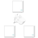 NineLeaf Funksteckdosen mit fernbedienung,1 Steckdose mit 3 Schalter,100m Fernbedienungsreichweite, 15A/1500W Hohe Ausgangsleistung Kompatibel mit Den Meisten Haushaltsgeräten,Weiß