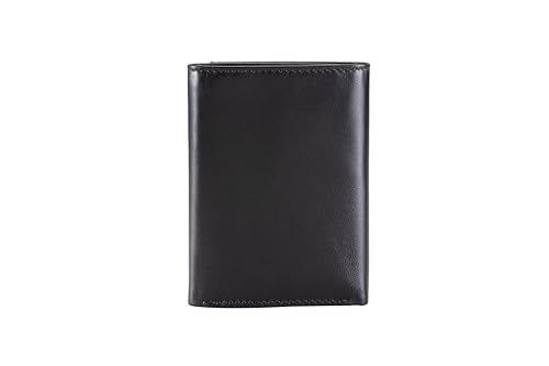 ALBA Classic Trifold VT Leather Wallet For Men II Handmade II Minimalist II RFID Protected (Dark Blue), SMW1005DB3