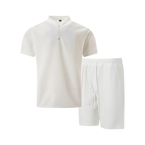 Ensemble Homme Été Anti Transpiration Polo Waffle Short Confort