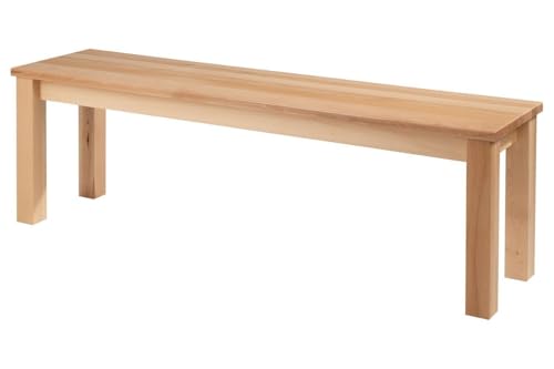 Home4You Sitzbank - 140 x 35 cm - Braun - Kernbuche massiv lackiert