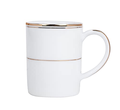 Dankotuwa Set of 2 Luxury Porcelain Coffee Mugs 250ml with Platinum | Elegant and Durable Cups | Vegan Scratch Resistant Hard Chip Resistant | Gift for Any Occasion (Infinity Gold)