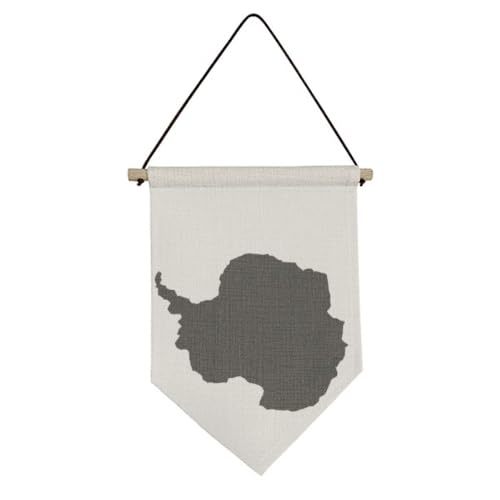 Drapeau en toile Antarctique bleue carte suspendue déco murale tissu