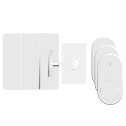 Sumsoctober Pulsador de botón de casa inteligente, controlador de interruptor de luz remoto, funcionamiento inalámbrico de largo alcance (3 controles remotos)