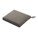 Classic Accessories Ravenna Water-Resistant Patio Chair Seat Cushion, 18 x 18 x 2 Inch, Dark Taupe, Patio Furniture Cushions