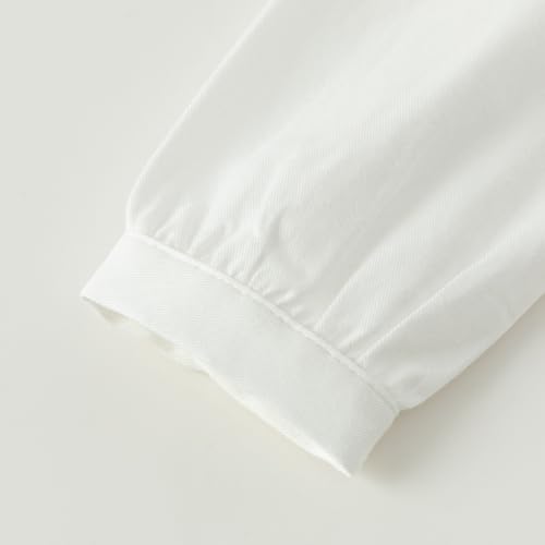 DAVE&BELLA Baby Girl Doll Collar Shirt, Classic Long Sleeve Button Down Uniform Shirts Soft Solid Cotton Blouse Tops4