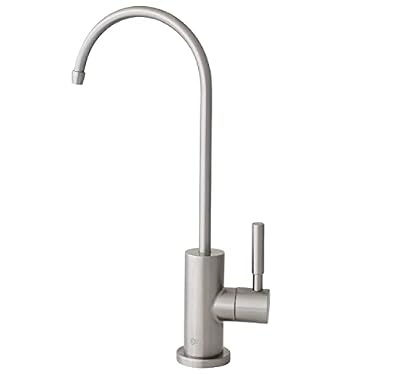 Stylish Drinking Water Faucet 360 Degree Swivel Spout High Arch Single Handle Drip Free Stainless Steel Cartridge Reverse Osmosis Faucet Brushed Stainless Steel Finish, K-142S