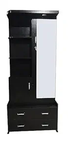 Furnilife Dressing Table with Mirror 1 Door 4 Drawers for Bedroom -Black Color(WxHxD): 60x182x30 cm, Suitable for Bedroom, Laundry Room, Closet, etc.