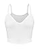 Melynnco Women's Crop Top Basic Sexy Sleeveless V Neck Cute Summer Cropped Cami Tank Top White Small