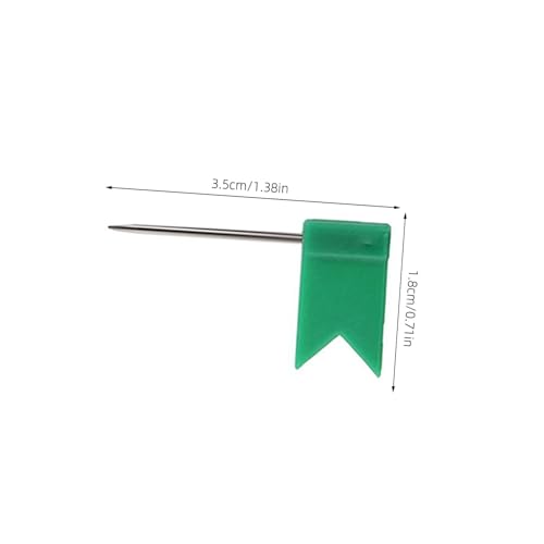 Toyvian 100pcs Colorful Map Flag Push Pins Tacks Steel Tacks with Plastic Flags Head for Travel Map Cork Board Bulletin (Random Color) image 2