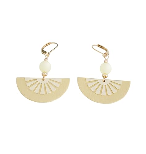Boucles d'oreilles demi-lune en cuir jaune clair : le cadeau idéal pour elle