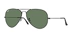 Ray-Ban RB3026 AVIATOR LARGE METAL II L2821 62M Black/Green Crystal Sunglasses For Men For Women