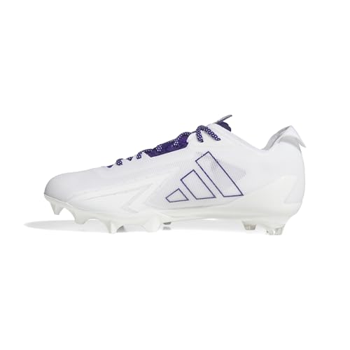 Adidas Men's Adizero Electric American Football, White/Team Collegiate Purple/White, 10.5