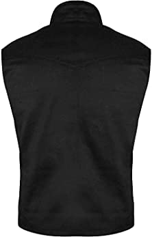 Men's TV Series John Dutton Yellowstone Cowboy Rip Wheeler Kevin Costner Original Black Cotton Vest Jacket (l)2