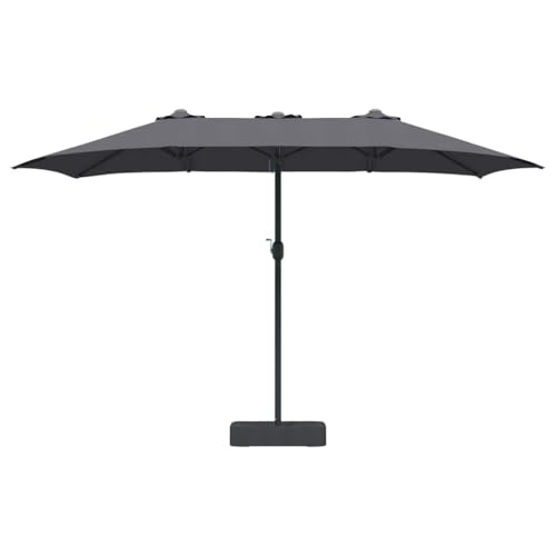 Sombrilla de jardín grande antracita para terraza con manivela 4