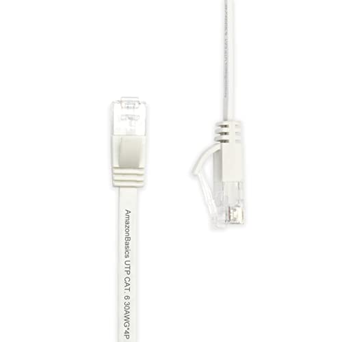 Amazon Basics CAT6-FLAT-100FT-WHITE Cat 6 Ethernet Rj45 10Gbps Flat Cable 100 Ft Outdoor&Indoor White Solid Patch Cord thumb #2