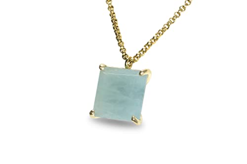 Collier d'aigue-marine en or 14k, finis les bijoux qui ternissent et irritent votre peau
