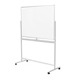 LogiLink EO0064 - Whiteboard/Tafel, 2-seitig beschreibbar, 120 x 80 cm, auf Rollen, Aluminiumrahmen