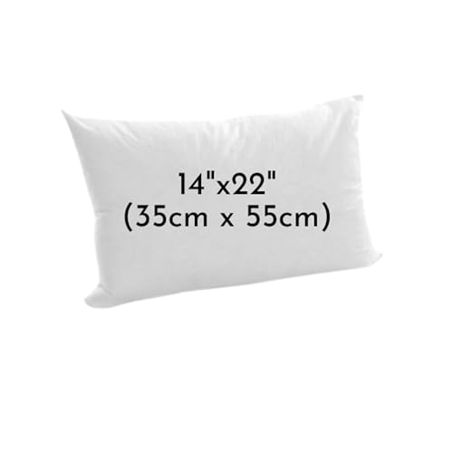Extra Filled Oblong/Rectangular Hollowfiber Cushion Pads Luxury White Anti-Allergy Cushions Pads-Inners-Insert Fillers Scatters for Sofa, Bed & Couch In 12x18,12x20,14x18,14x20,16x20,16x24 (14x22")