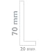 PrimeMatik - Rodapié Flexible Autoadhesivo 70 x 20 mm. Longitud 15 m...