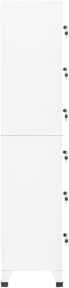 White Steel Locker Cabinet with Six Spacious Lockers for Secure Storage, Modern Office Cabinet Locker with Durable Construction and Easy Maintenance