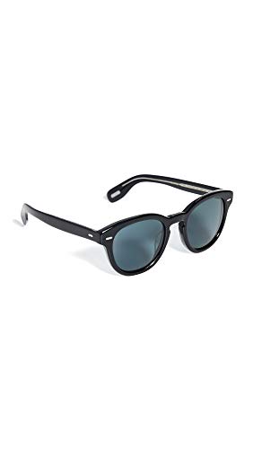 Oliver Peoples Eyewear Men's Cary Grant Polarized Sunglasses, Black/Blue Polar, One Size