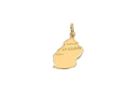 Pendentif Île Maurice en plaqué or, le cadeau idéal garanti sans nickel pour femme