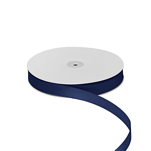 Liuyaxi Navy Blue Satin Ribbon, Double Faced 5/8" X Continuous 25 Yards Ribbons Perfect For Gift Wrapping Bows Bouquet Wedding Craft And More #TOP1