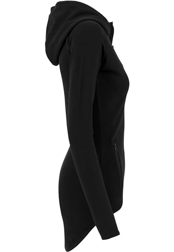 Urban Classics Damen Ladies Athletic Interlock Zip Hoody Kapuzenpullover, Schwarz (Black 7), L EU