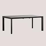 SKLUM Ausziehbarer rechteckiger Gartentisch aus Aluminium (180-240x100 cm) Starmi Grau Anthrazit