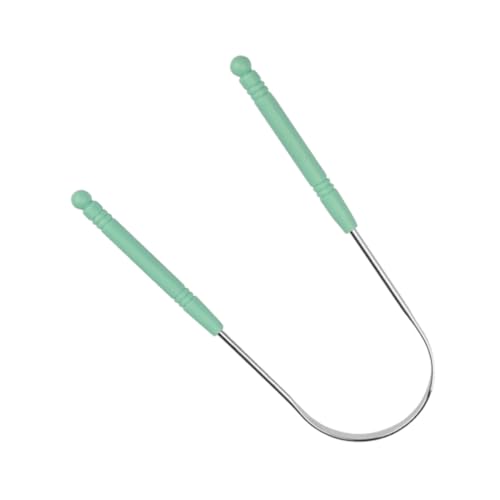 BCOATH Puliscilingua Adulto Riutilizzabile in Colore Verde Con Rivestimento Raschietto Linguale Flessibile Ed Ergonomico Per Rimuovere Placca e Cattivo Odore Strumento Sicuro Per Igiene