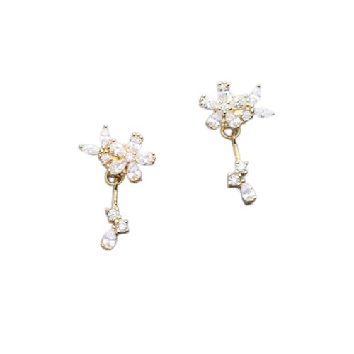 Boucles d'oreilles fleur en strass style coréen artistique rose