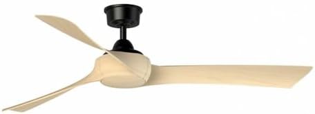 Fanimation Wrap Custom - 3 Blade Ceiling Fan - 12.46 Inches Tall And 60 Inches Wide - Black Finish - Natural Blade Color