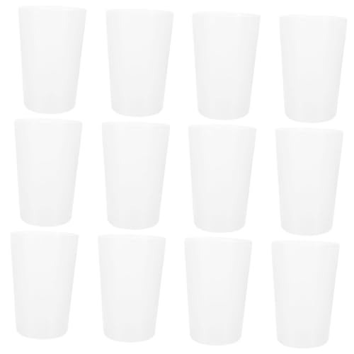 RORPOIR 12pcs Transparent Bathroom Toothbrush Cup Minimalist Mouthwash Holder for Easy Storage Reusable Wash Cups for Home and Travel Use