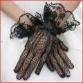 Towallmark Women's Wrist Length Spandex and Lace Fishnet Gloves