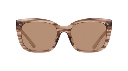 COLE HAAN Women's CH7089 Polarized Square Sunglasses, Brown Horn, 54/19/145