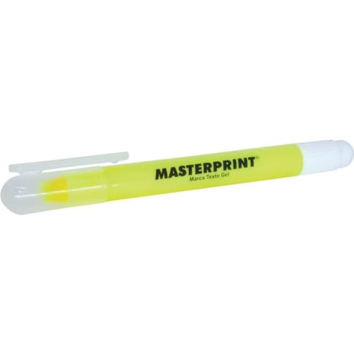 Caneta Marca Texto, MP 613, Gel, Amarela, Masterprint, Caixa com 06 Unidades