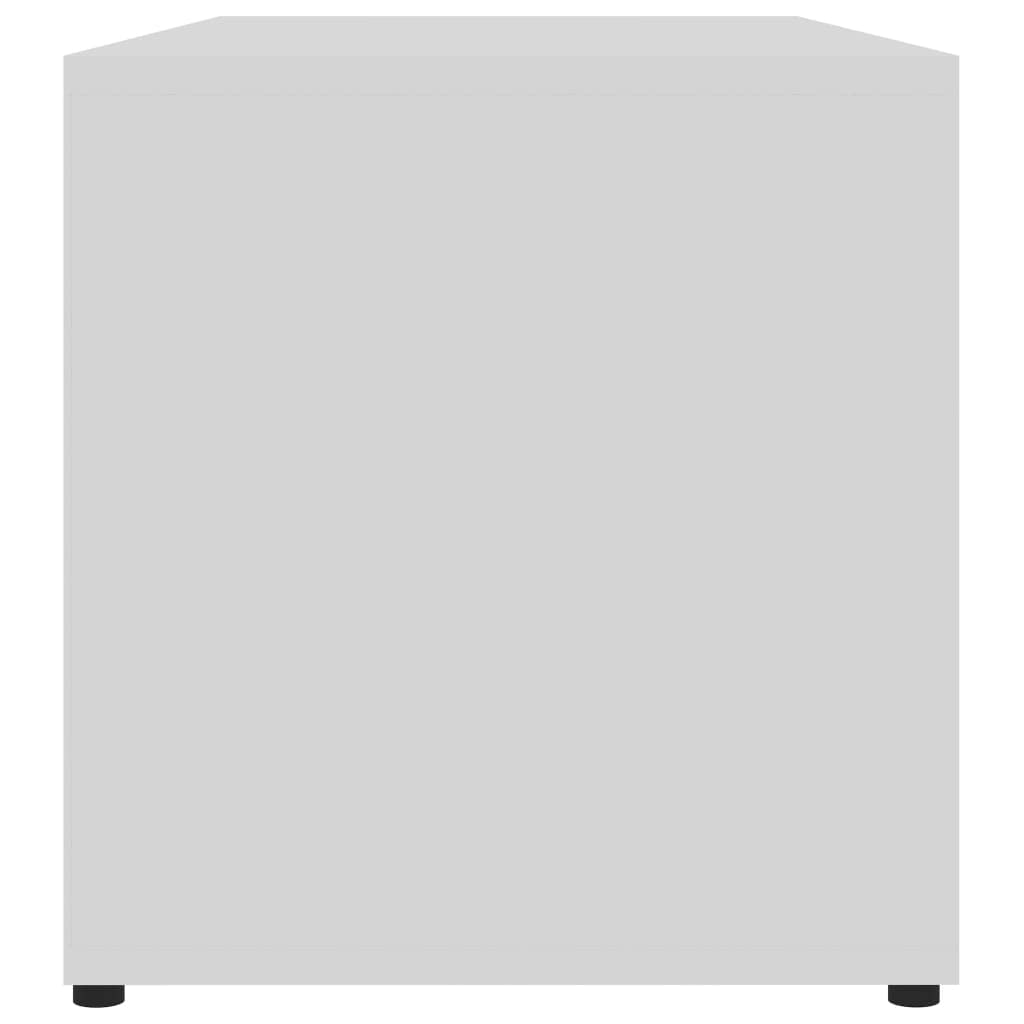 TV-Unterbau TV-Schrank Weiß 80x34x36 cm mit 2 Schubladen und 1 Fach mit Tür aus Holzwerkstoff, robuster TV-Seitentisch für Aufbewahrung von Zeitschriften und DVDs, einfach
