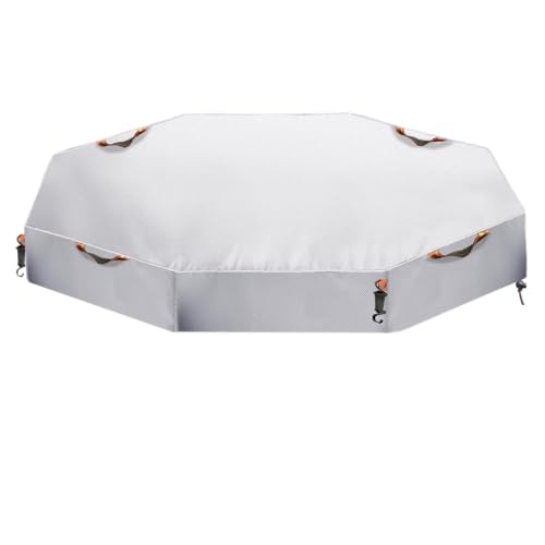 Image of Octagon Sandbox Cover,Oxford Cloth Waterproof, Windproof and Dustproof, Equipped with a Waist Adjustable Hook and a Bottom Adjustable Drawstring,Protect Sandbox Sand and Toys(Silver,85 inchx79 inchx9 inch)