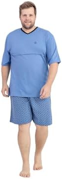 Pijama Masculino Plus Size de Algodão 100%, Linha Primavera/Verão