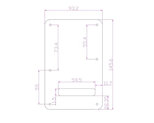 Kaish 6-Hole Metallo Alluminio Anodizzato Stile Moderno St/Stratocaster Piastra Posteriore Tremolo Trem Cavity Cover Per Usa/Messico Stratocaster/Stratocaster Nero - 2