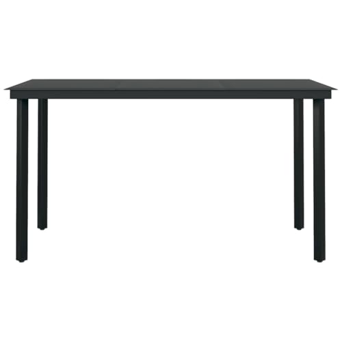 Set Da Pranzo Da Giardino Mobili Da Esterno 7 Pezzi Nero 02_0014010 - 4