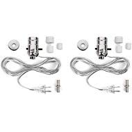 I Like That Lamp DIY Bottle Lamp Kit 2 Pack - Silver Socket + 8FT Silver Cord - Convert Any Wine, Water, Whiskey or Oil Bottle into a Lamp - Revive Vintage or Antique Lighting - Includes 3 Adapters