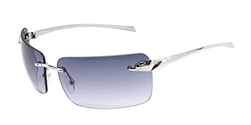 Rimless Sunglasses Fashion Rectangle Tinted Lens Eyewear 90S Glasses Style Retro Design Square Frames Clear Metal Art Vintage