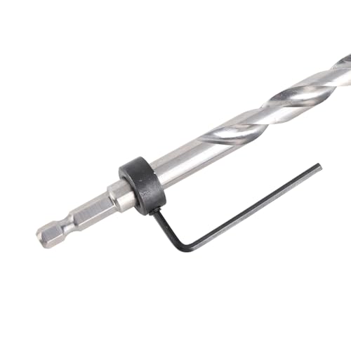 High Strength Steel Spur Point Drill Bit, Lip and Spur Point Drill Bit 3/8 Inch with Adjustable Depth Stop for Woodworking