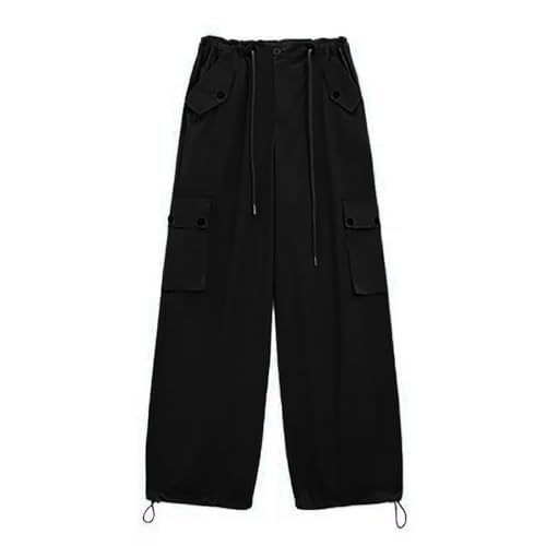 Parachute Pants for Girls Oversized Wide Leg Cargo Pants Vintage Solid Color Trendy Jogger Hip Hop Dance Streetwear Trousers2