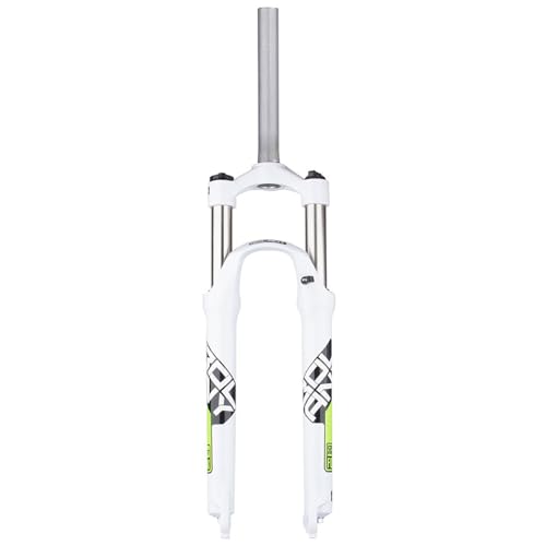 Horquilla delantera para bicicleta de montaña, de aleación de aluminio de 26 y 27,5 pulgadas con amortiguación, bloqueo de hombro, horquilla mecánica de doble amortiguación, tubo recto blanco D,2