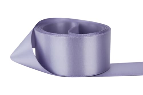 Image of Ribbon Bazaar Double Faced Satin - Premium Gloss Finish - 100% Polyester Ribbon for Gift Wrapping, Crafts, Scrapbooking, Hair Bow, Decorating & More - 1-1 /2 inch Thistle 5yd Spool